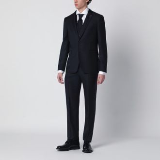 Tagliatore Single Breasted Navy Blue Wool Suit