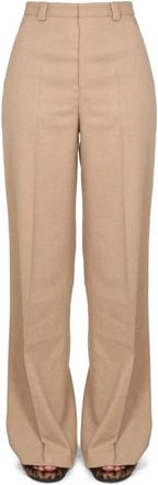 Red Valentino Wijde Broek van Wolmix - Dames - Wijde Broeken - Beige - S - Wol - Broeken