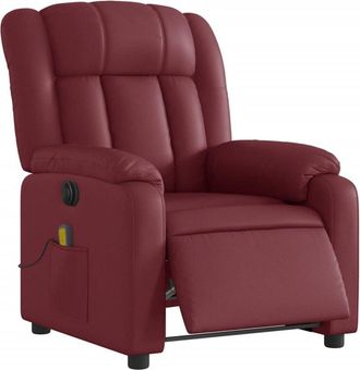 vidaXL Vidaxl - Sill&oacute;n Masaje Reclinable El&eacute;ctrico Cuero Sint&eacute;tico Rojo Tinto