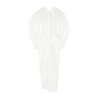 Givenchy Slashed Long Shirt Dress - female - Givenchy - Shirt Dresses - White - M - Dresses