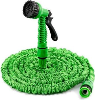 OEM Manguera De Jard&iacute;n Extensible, 8 Tipos De Chorro, Alta Presi&oacute;n De 4 Bares, Verde (7,5 M)