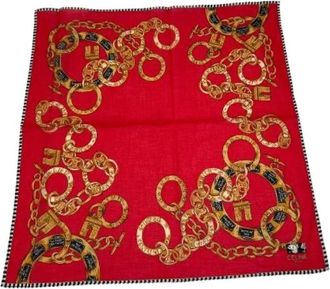 Celine Pre-owned Scarves, female, Red, Size: ONE SIZE Pre-owned Silk Scarf