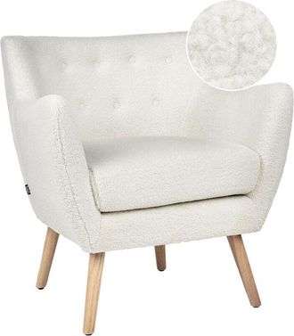 Beliani Armchair DRAMMEN Boucle White