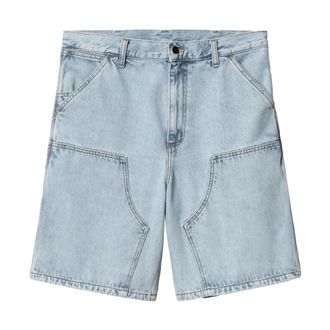 Carhartt Work in Progress Carhartt Wip, Denim Shorts, male, Blue, Size: W29 Blue Double Knee Denim Shorts