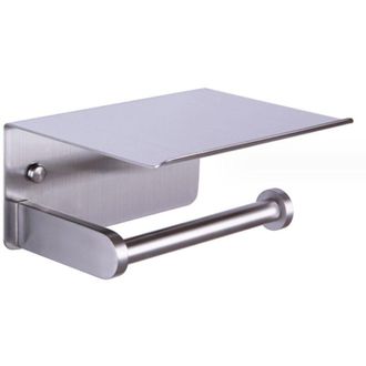 OEM Soporte Para Papel Higi&eacute;nico, Soporte De Pared Con Estante De Almacenamiento, Autoadhesivo, Aluminio (plateado) -crezuo