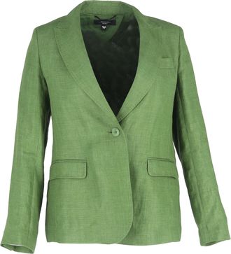 Max Mara Pre-owned Womens Weekend Max Nalut Single-Breasted Blazer in Green Linen - Size 10 UK