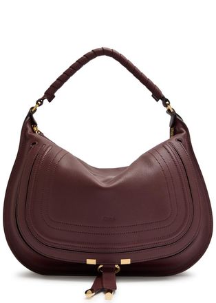 Chlo&eacute; Marcie Medium Leather Shoulder bag - Dark Purple - One Size