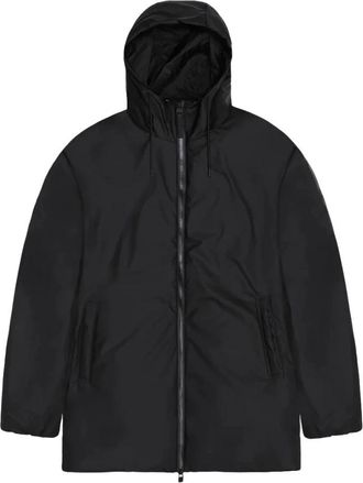 Rains Lohja Lange Jas - Dames - Regenjassen - Zwart - L - Polyester - Jassen