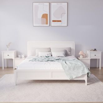 vidaXL Mesitas De Noche 2 Uds Madera De Pino Blanco 79,5x38x65,5 Cm Vidaxl