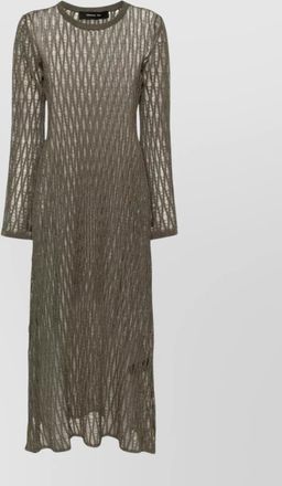 Federica Tosi sheer textured midi dress with long sleeves