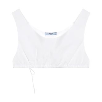 Prada Poplin Top - Dames - Tops - Wit - Maat: M Katoen