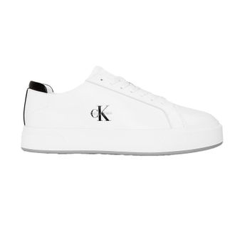 Calvin Klein Heren basketbalschoenen met logo en cupzool voor op het veld (Wit, Zwart)
