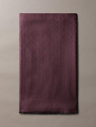 Calvin Klein Bufanda Jacquard De Sat&eacute;n Con Logo