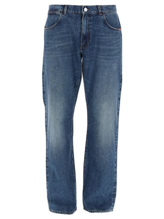 Amish Medium Blue James Wash Crinkle Jeans