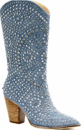 Corkys Footwear Womens Scootin Cowboy Boots In Blue Denim