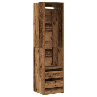 Berkfield Home Wardrobe Old Wood 50x50x200 cm Engineered Wood in Brown | Size: 50 x 50 x 200 cm