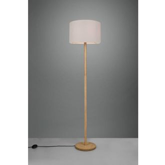 Trio Elegante L&aacute;mpara De Pie Korba Base Madera Pantalla Blanco Lighting
