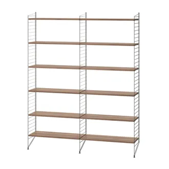String Furniture String - Regal 120x200cm, Walnuss / dunkelgrau