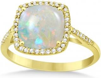 Allurez Cushion-Cut Opal & Diamond Cocktail Ring 14k Yellow Gold (3.70ctw)