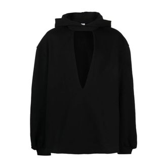 Random Identities Hoodies & sweatvesten, Heren, Zwart, XS, Katoen, Cutout Hoody