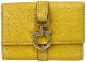 Ferragamo Pre-owned Keycase - Dames - Vintage Accessoires - Geel - ONE Size - Leer - Vintage