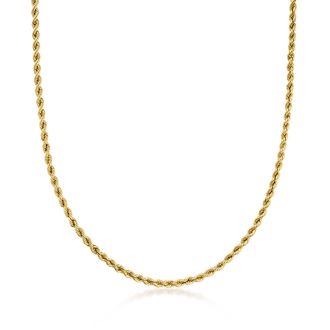 Ross-Simons Italian 2.6mm 10kt Yellow Gold Rope-Chain Necklace