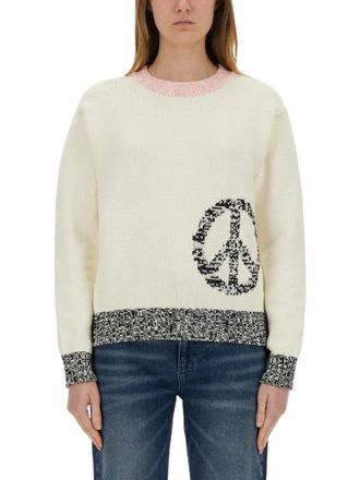 Moschino Relaxed Fit Sweater With Unique Inlay Pattern