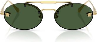 Versace Sunglasses Ve2295 100271 Gold/Dark Green Women