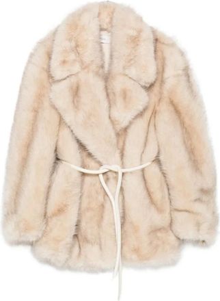 Sportmax Beige Jersey Coat Jacket - Dames - Jassen - Beige - M - Jassen