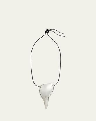 Ralph Lauren Brass Pendant Leather Necklace