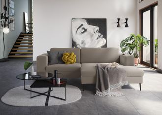 Domo Collection Ecksofa »Modica kompakt und elegant, Breite 244, L-Form« moderne Optik mit extrabreiter Recamiere, auch in Cord