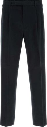 Ermenegildo Zegna Katoenmix Pantalon - Heren - Nette broeken - Blauw - L - Katoen - Broeken