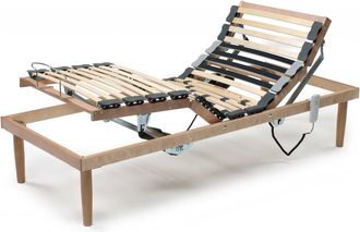 Talamo Italia Somier Individual Damiana, Somier De Listones De Madera Con Motor, 100% Made In Italy, Base Ortop&eacute;dica Reclinable Motorizada, 80x190h34 Cm, Con Embala