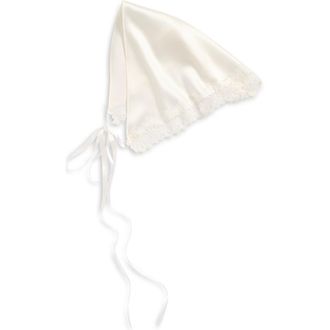 Jennifer Behr Lacianna Lace Silk Headscarf in Ivory Charmeuse at Nordstrom