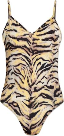 Kenzo Tiger Swimsuit - Dames - Badpakken - Beige - M - Leer - Badmode