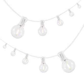 Jonathan Y Designs 25-Light Indoor/Outdoor 25 ft. Contemporary Rustic Incandescent G40 Bistro Globe Bulb String Lights in White at Nordstrom