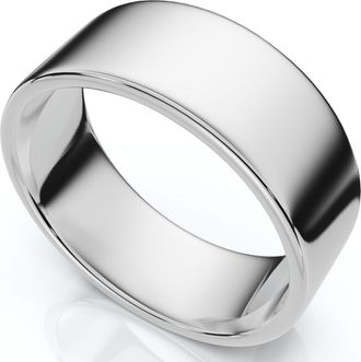 Pompeii3 8mm Flat High Polished Wedding Band 950 Platinum Size Selectable
