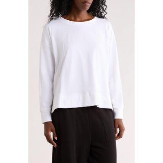 Eileen Fisher Crewneck Long Sleeve T-Shirt in White at Nordstrom Rack, Size Xx-Small