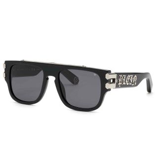 Philipp Plein Grey Square Mens Sunglasses SPP011X 0700 55