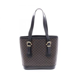 Celine Black Brown Coated Canvas Leather Handbag Tote Bag (Pre-Owned)