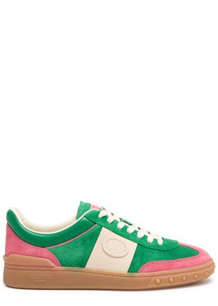 Valentino Garavani Upvillage Crosta Panelled Suede Sneakers - Green - 39 (IT39 / UK6)