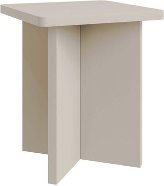 Selsey Selsey Qubeo - Mesa De Centro 42 Cm, Cuadrada Mit Base En Cruz, Gris Cachemira