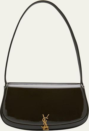 Saint Laurent Mini YSL Flap Shoulder Bag in Patent Leather