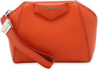 Givenchy Pre-owned Clutches, female, Orange, Size: ONE SIZE Pre-owned Leather clutches