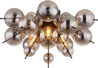 Globo Lighting Plaf&oacute;n - Udo - Negro - Vidrio - &Oslash; 55cm - E14 - 15633ds