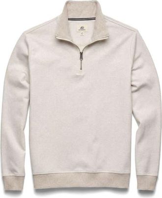 Surfside Supply Co. Bobby Stripe Fleece Quarter Zip in Taupe Heather at Nordstrom, Size Xx-Large