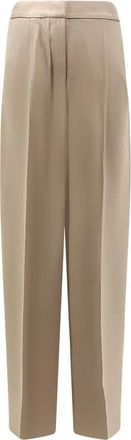 Max Mara Wide Broeken - Dames - Wijde Broeken - Beige - M - Broeken