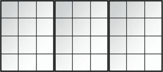 vidaXL Espejos de pared 3 uds metal negro 80x60 cm Vidaxl