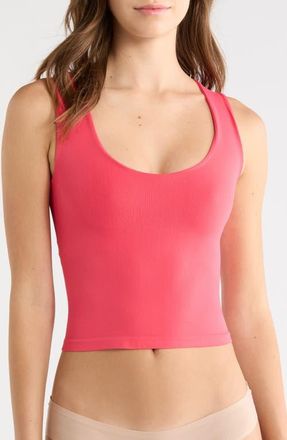 Free People Clean Lines Seamless Crop Muscle Tank in Tart Berry at Nordstrom, Size X-Small