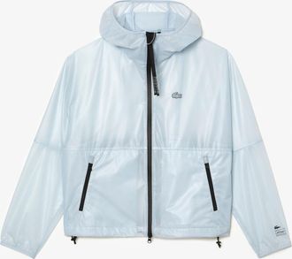 Lacoste Womens Transparent Windbreaker Jacket in Blue - Size 10 UK